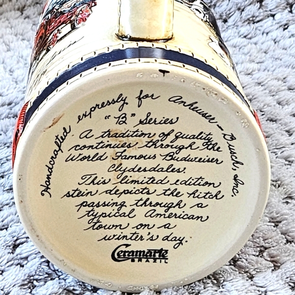 Collectors Series Holiday Vintage Budweiser Beer Stein "B" Series - Picture 4 of 8